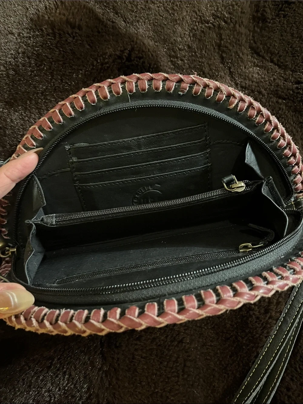 Cowhide taco wallet/wristlet
